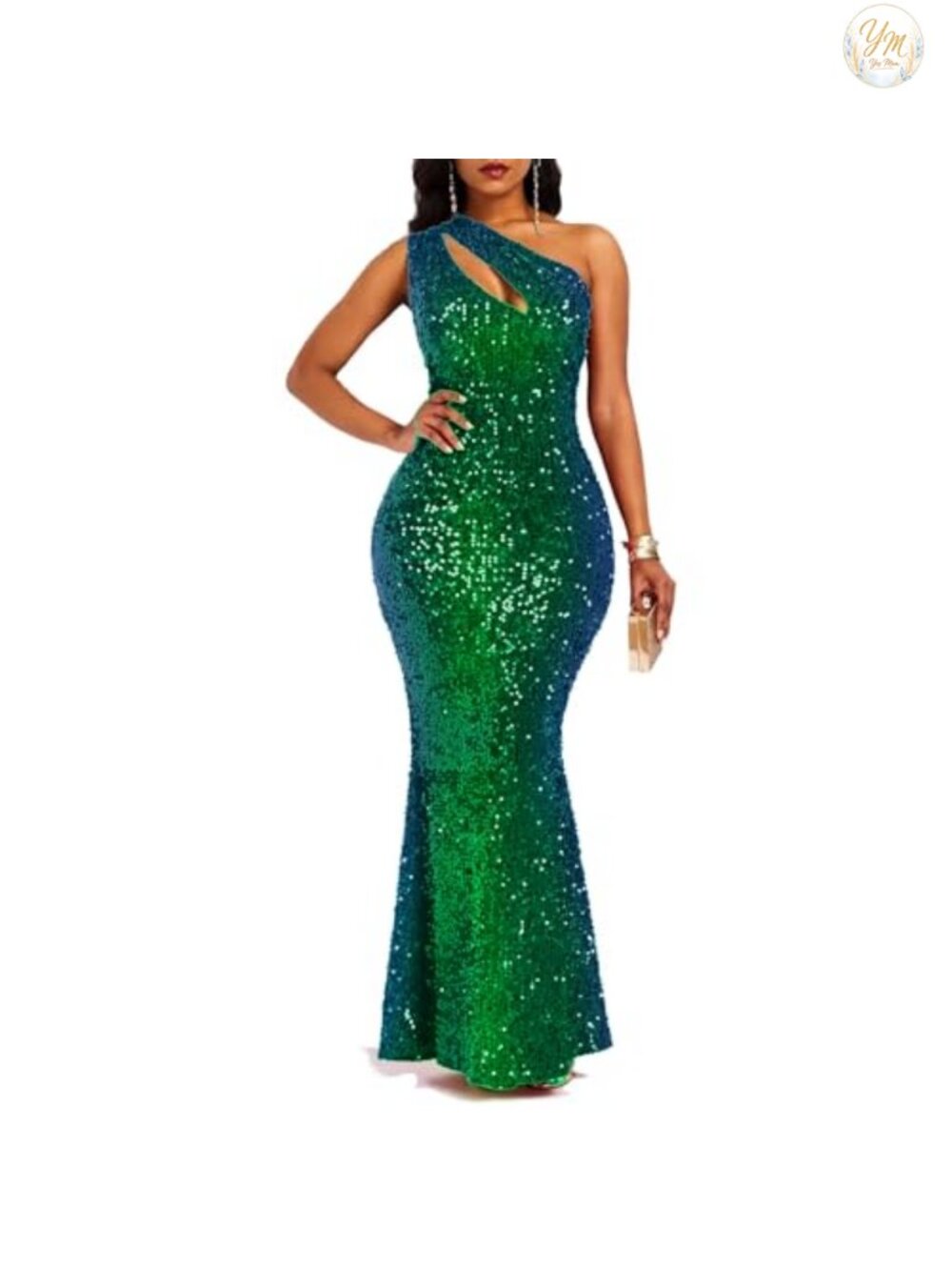 Sequins Sleeveless Mermaid Maxi Dress Bodycon Party Formal